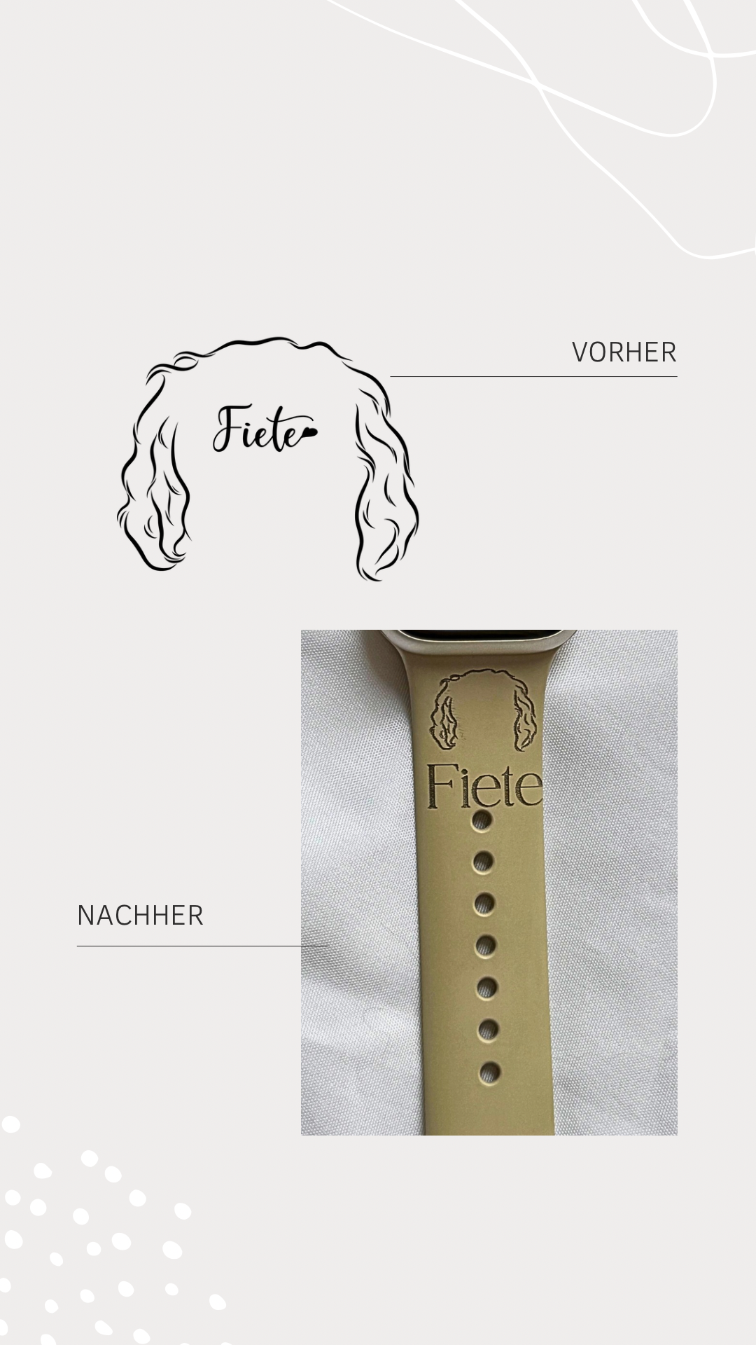 Personalisiertes Apple Watch Armband in Nahaufnahme – individuelles Design