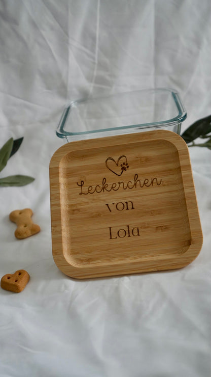 Große personalisierte Leckerlidose eckig