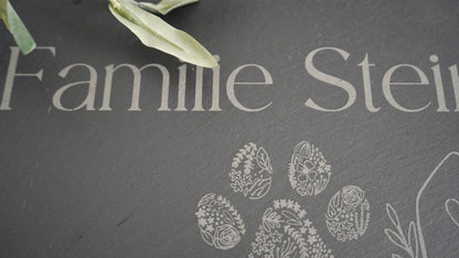 Personalisierbare Schieferplatte mit Bambusrahmen - Fietes-Pawluxe